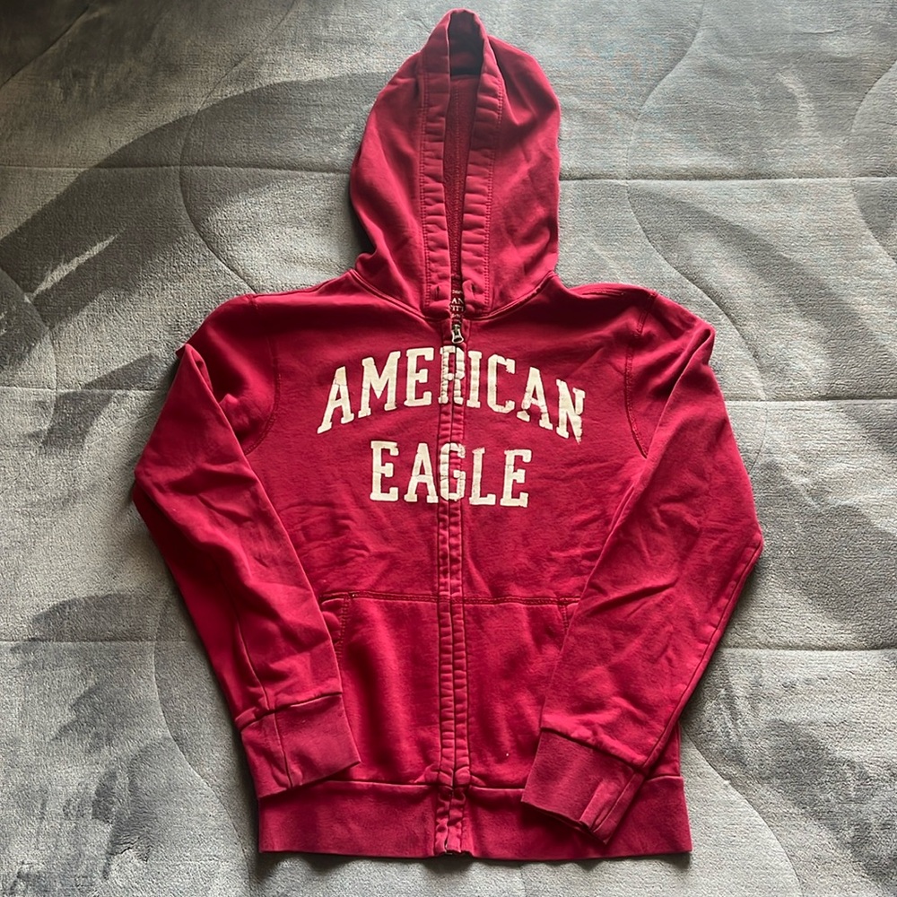 XS Red American Eagle zip up